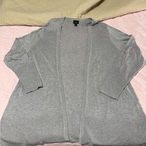 Worthington Gray Knit Cardigan Sweater Open-Front